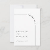 Moderne Arch Black en White Photo Wedding Bedankkaart (Achterkant)