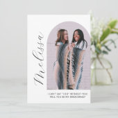 Moderne Arch Bridesmaid Photo proposal Kaart (Staand voorkant)