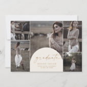 Moderne Arch Cream Afstuderen Multi Photo Afstuder Aankondiging (Voorkant)
