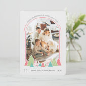 Moderne Arch en Colorful Tree-kerstkaart Kaart (Staand voorkant)