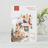 Moderne Arch en Colorful Tree-kerstkaart Kaart (Staand voorkant)