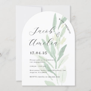 Moderne Arch Leaf Trouwfeest   Kaart