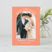 Moderne Arch Lijst Fotokoraal Save The Date (Staand voorkant)