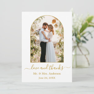 Moderne Arch Lijst Love and Bedankt Gold Wedding