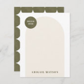 Moderne Arch Lijst Stationery Note Kaart - Groen (Voorkant / Achterkant)
