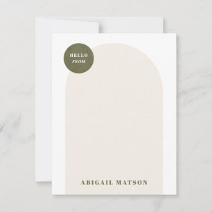 Moderne Arch Lijst Stationery Note Kaart - Groen