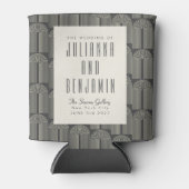 Moderne Arch Line Art Black Grey Custom Wedding Blikjeskoeler (Voorkant)