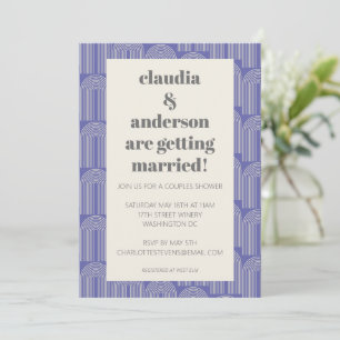 Moderne Arch Line Art Periwinkle Couples Shower Kaart