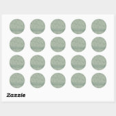 Moderne Arch Line Art Sage Custom Vrijgezellenfees Ronde Sticker (Vel)