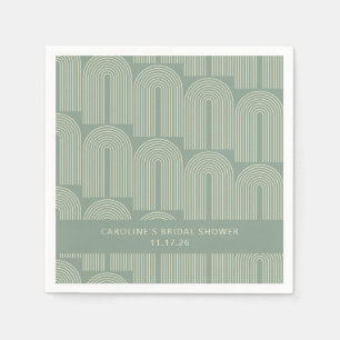 Moderne Arch Line Art Sage Custom Vrijgezellenfees Servet