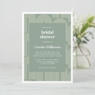 Moderne Arch Line Art Sage Green Vrijgezellenfeest Kaart