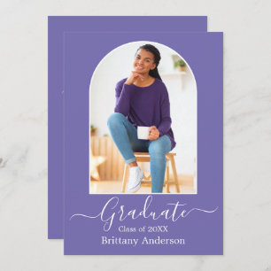 Moderne Arch Periwinkle Graduation Party Kaart