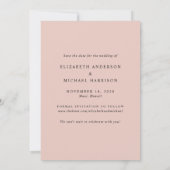 Moderne Arch Photo Destination Wedding Blush Save The Date (Achterkant)