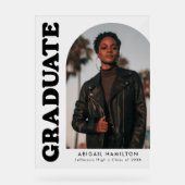 Moderne Arch Photo Graduation Party Acryl Bord (Voorkant)