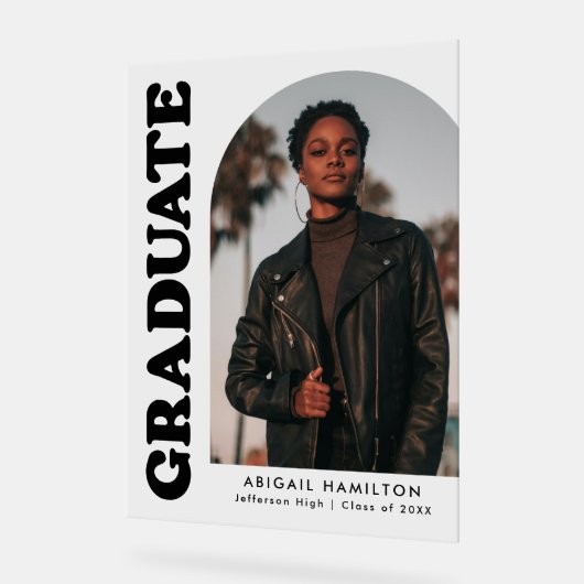 Moderne Arch Photo Graduation Party Acryl Bord (Hoek)