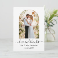 Moderne Arch Photo Lijst Love and Bedankt Wedding
