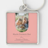 Moderne Arch Photo Vaderdag | Koraal Sleutelhanger (Voorkant)