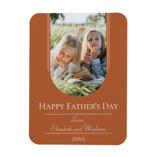 Moderne Arch Photo Vaderdag | verbrand Sinaasappel Magneet (Verticaal)