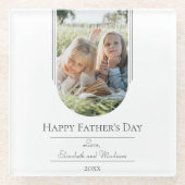 Moderne Arch Photo Vaderdag | wit Glazen Onderzetter (Voorkant)