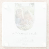 Moderne Arch Photo Vaderdag | wit Glazen Onderzetter (Achterkant)