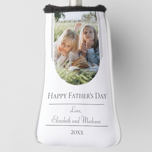 Moderne Arch Photo Vaderdag | wit Golfheadcover (Draai 90)