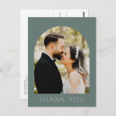 Moderne Arch Photo Wedding Bedankt Briefkaart (Voorkant / Achterkant)