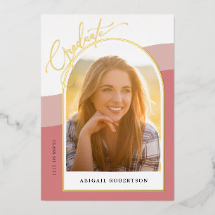 Moderne Arch Photos Roos Afstuderen Gold Foil Inv Folie Uitnodiging