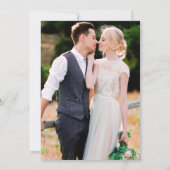 Moderne Arch Wedding Dusty Blue Pink Floral Foto Kaart (Achterkant)