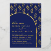 Moderne Arch Wedding Real Folie Uitnodiging (Voorkant)