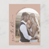 Moderne Arch | Zalm QR Code Foto opslaan Datum Uitnodiging Briefkaart (Voorkant)