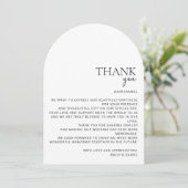 Moderne, arche, blanc et noir, carte de remercieme (Debout devant)