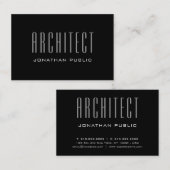 Moderne Architect Elegante Luxe Plain Zwart Cool Visitekaartje (Voorkant / Achterkant)