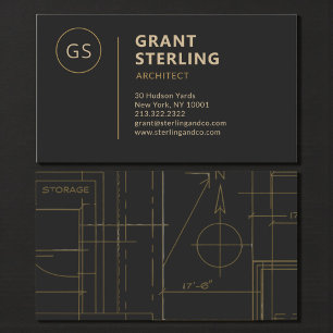 Moderne Architect Zwart Goud Visitekaartje