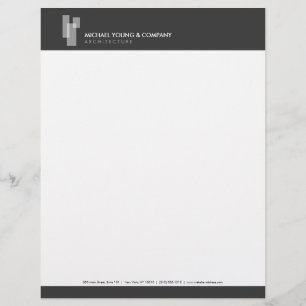 Moderne architectonische blokken Logo wit/grijs Briefhoofd