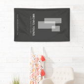 Moderne architectonische blokken Logo wit/grijs Spandoek (Insitu)