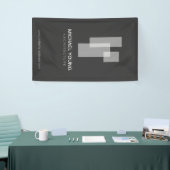 Moderne architectonische blokken Logo wit/grijs Spandoek (Beurs)