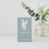 Moderne architectonische blokken Logo wit/leisteen Visitekaartje (Staand voorkant)