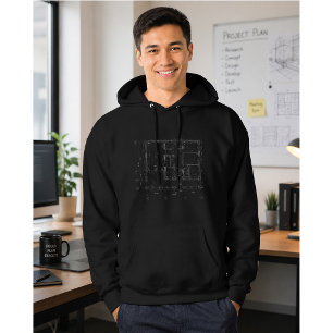 Moderne Architectonische Blueprint Hoodie