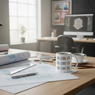 Moderne architectonische gevel ontwerp Mok