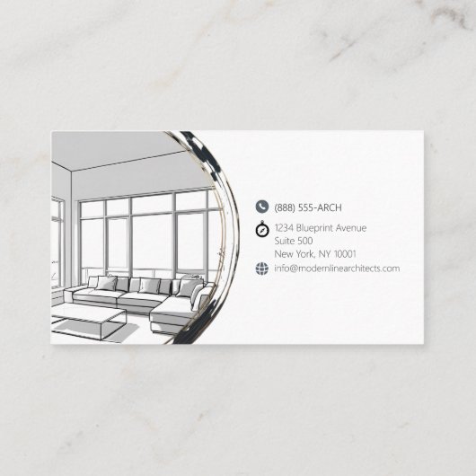 Moderne architectonische schets monogram visitekaartje (Achterkant)