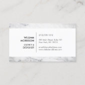 Moderne architecturale Logo op wit marmer Visitekaartje (Achterkant)