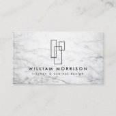 Moderne architecturale Logo op wit marmer Visitekaartje (Voorkant)
