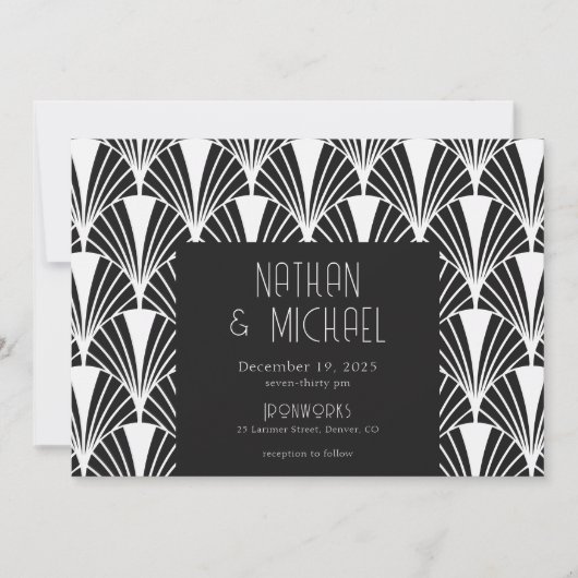Moderne Ard Deco Black en White Kaart (Voorkant)
