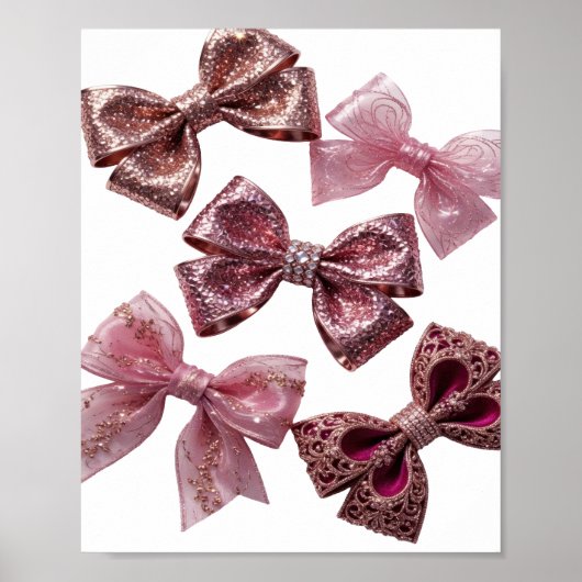 Moderne Argent OR ROSE ET RUBANS ROSES Impression (Devant)