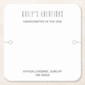 Moderne armband display wit vierkante kartonnen onderzetter (Voorkant)