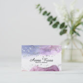 *~* Moderne Art Abstracte Waterverf Silver Glitter Visitekaartje (Staand voorkant)