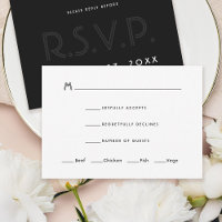 Moderne Art Deco bruiloft uitnodiging RSVP kaart Z