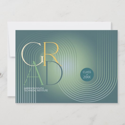 Moderne Art Deco Geometric Afstuderen Green ID906 (Voorkant)