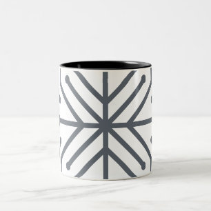 Moderne Art Deco Geometrische Tech Schakeling Patr Tweekleurige Koffiemok