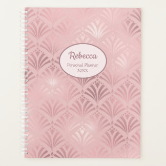 Moderne Art Deco Glam Roze Persoonlijke Naam Plann Planner